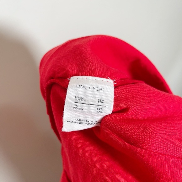 OAK + FORT | LINEN COTTON BLEND WIDE LEG TIE BACK JUMPSUIT - Picture 10 of 10